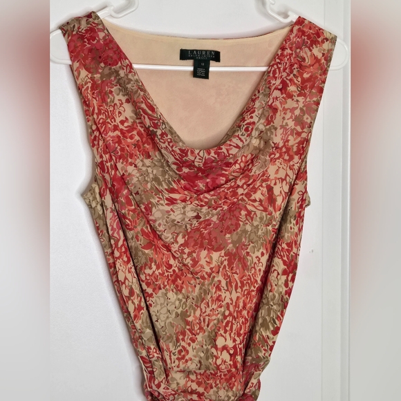 138. Lauren Ralph Lauren Cowl-Neck Floral Dress – Size 12 - Picture 3 of 12